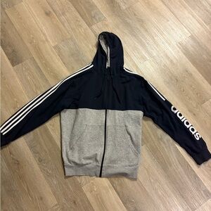 Adidas Men's Zip-Up Sweater in Navy and Gray